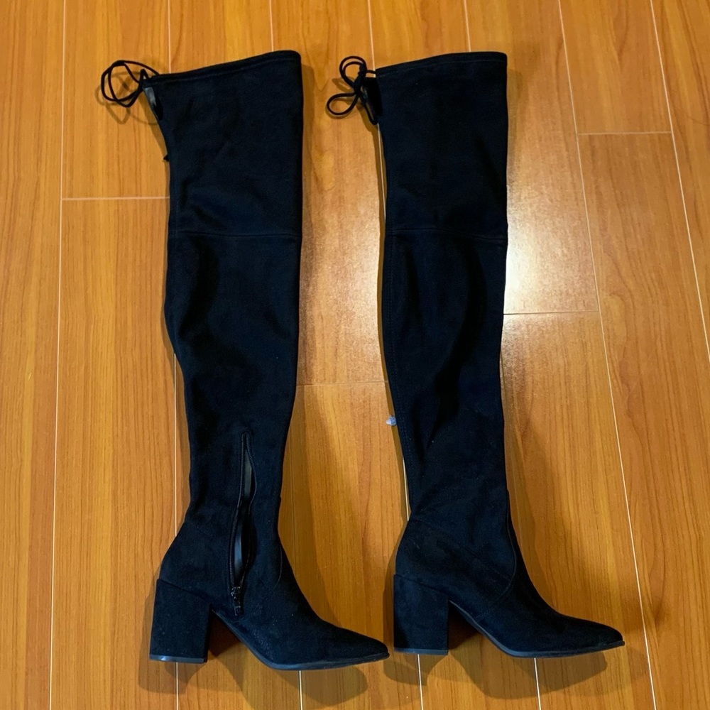 Aldo Black Thigh High Boots